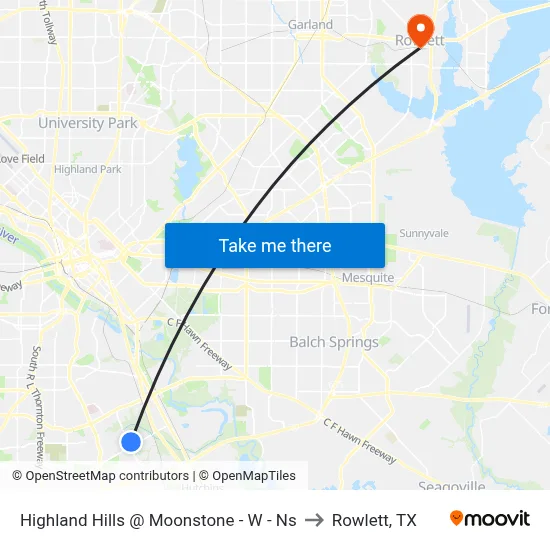 Highland Hills @ Moonstone - W - Ns to Rowlett, TX map