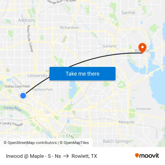 Inwood @ Maple - S - Ns to Rowlett, TX map