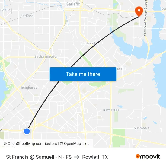 St Francis @ Samuell - N - FS to Rowlett, TX map