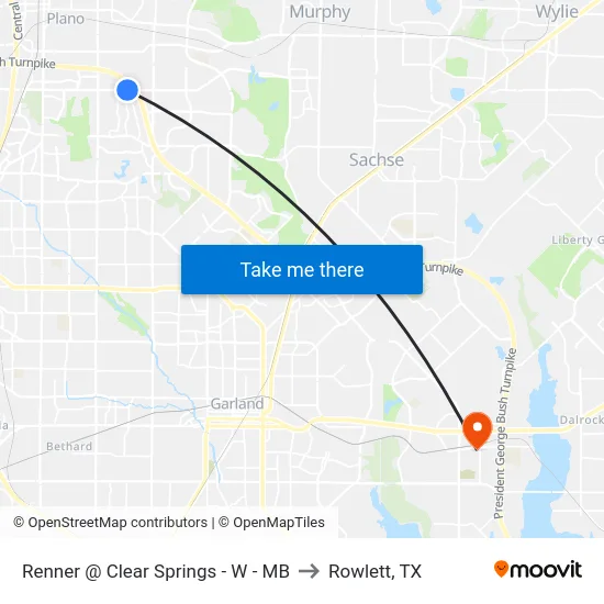 Renner @ Clear Springs - W - MB to Rowlett, TX map