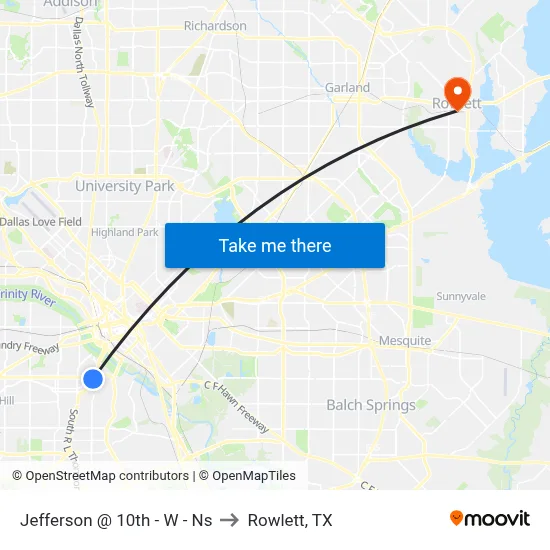 Jefferson @ 10th - W - Ns to Rowlett, TX map