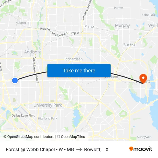 Forest @ Webb Chapel - W - MB to Rowlett, TX map