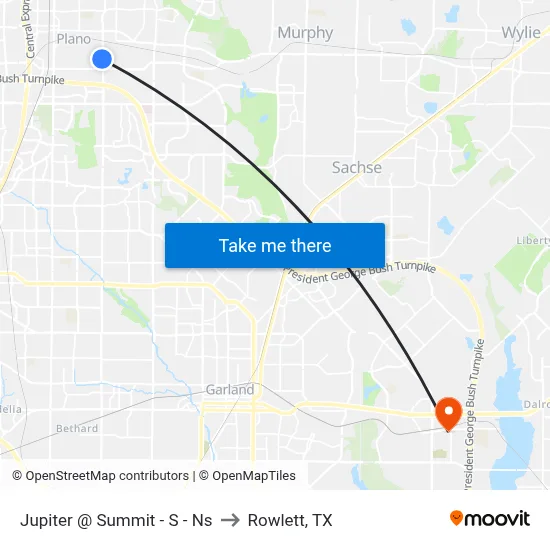Jupiter @ Summit - S - Ns to Rowlett, TX map