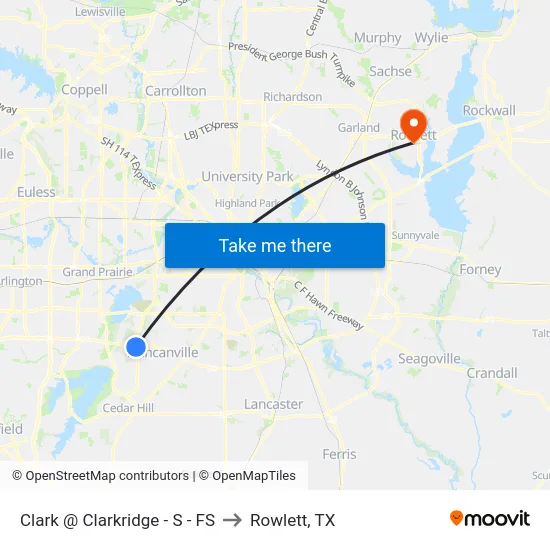 Clark @ Clarkridge - S - FS to Rowlett, TX map