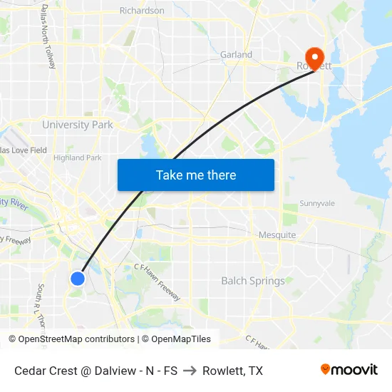 Cedar Crest @ Dalview - N - FS to Rowlett, TX map