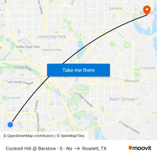 Cockrell Hill @ Barstow - S - Ns to Rowlett, TX map