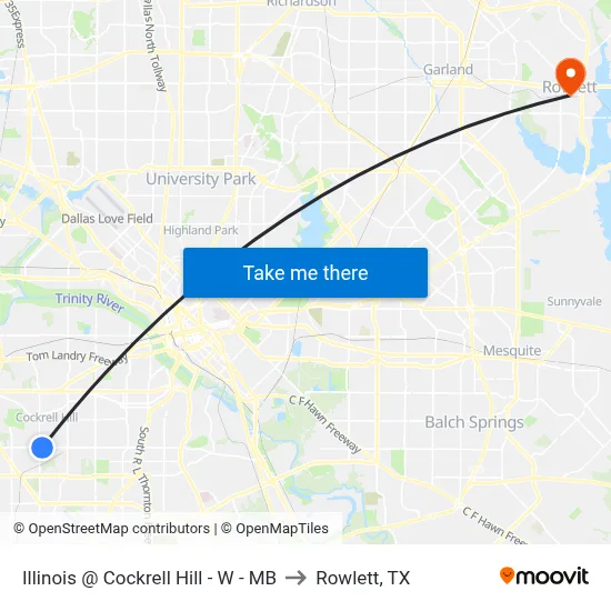 Illinois @ Cockrell Hill - W - MB to Rowlett, TX map