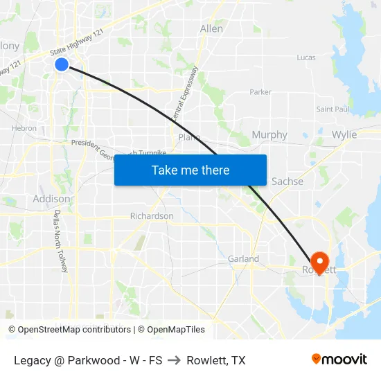 Legacy @ Parkwood - W -  FS to Rowlett, TX map