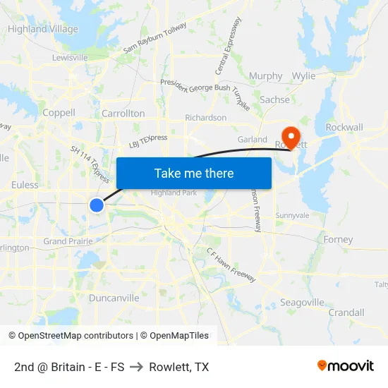 2nd @ Britain - E - FS to Rowlett, TX map