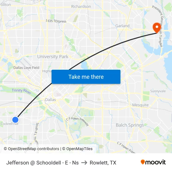 Jefferson @ Schooldell - E - Ns to Rowlett, TX map