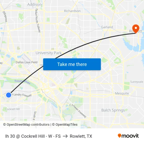 Ih 30 @ Cockrell Hill - W - FS to Rowlett, TX map