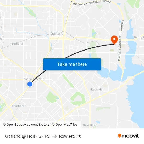 Garland @ Holt - S - FS to Rowlett, TX map