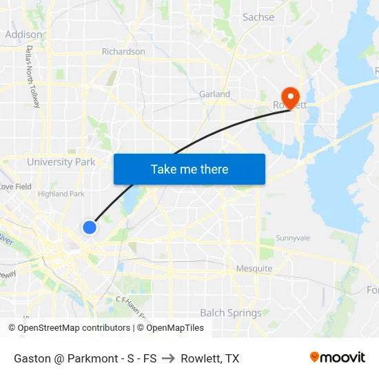 Gaston @ Parkmont - S - FS to Rowlett, TX map