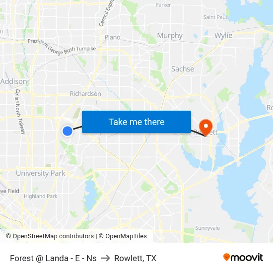 Forest @ Landa - E - Ns to Rowlett, TX map
