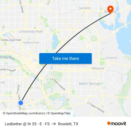 Ledbetter @ Ih 35 - E - FS to Rowlett, TX map
