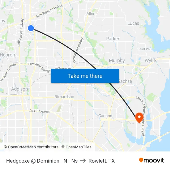 Hedgcoxe @ Dominion - N - Ns to Rowlett, TX map