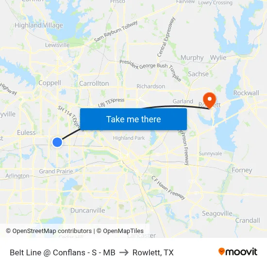 Belt Line @ Conflans - S - MB to Rowlett, TX map