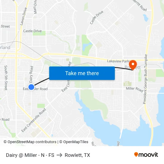 Dairy @ Miller - N - FS to Rowlett, TX map