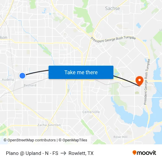 Plano @ Upland - N - FS to Rowlett, TX map