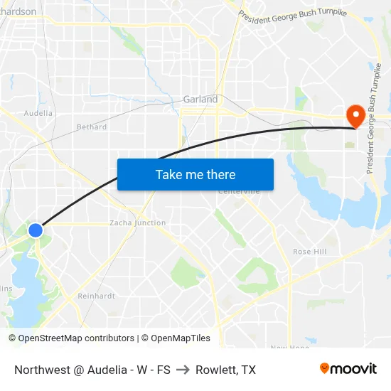 Northwest @ Audelia - W - FS to Rowlett, TX map