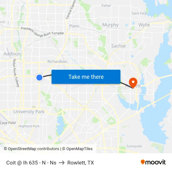 Coit @ Ih 635 - N - Ns to Rowlett, TX map