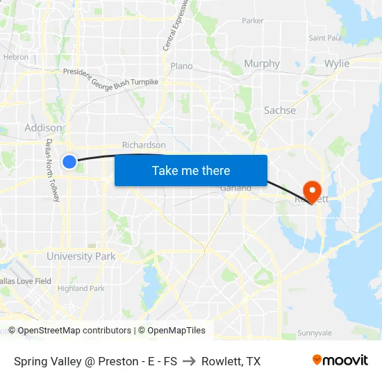 Spring Valley @ Preston - E - FS to Rowlett, TX map