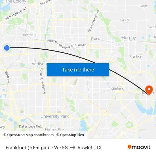 Frankford @ Fairgate - W - FS to Rowlett, TX map