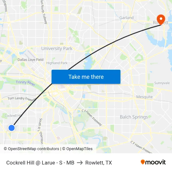 Cockrell Hill @ Larue - S - MB to Rowlett, TX map