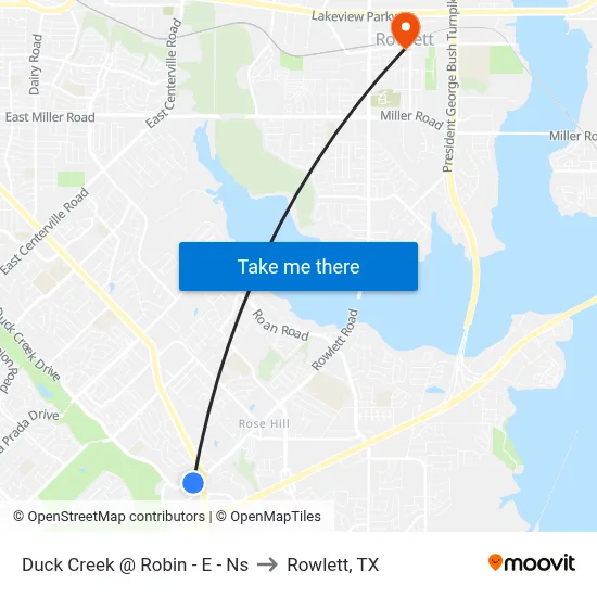 Duck Creek @ Robin - E - Ns to Rowlett, TX map