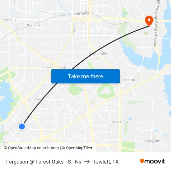 Ferguson @ Forest Oaks - S - Ns to Rowlett, TX map