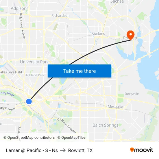 Lamar @ Pacific - S - Ns to Rowlett, TX map