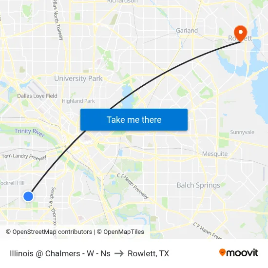 Illinois @ Chalmers - W - Ns to Rowlett, TX map