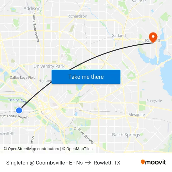 Singleton @ Coombsville - E - Ns to Rowlett, TX map