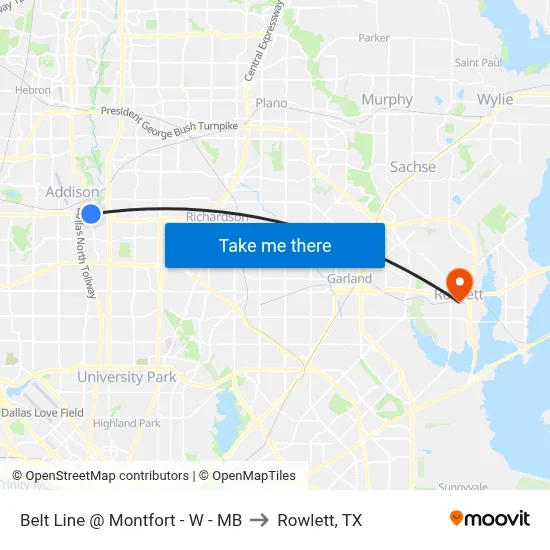 Belt Line @ Montfort - W - MB to Rowlett, TX map
