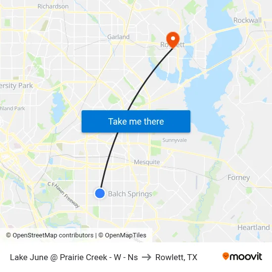 Lake June @ Prairie Creek - W - Ns to Rowlett, TX map