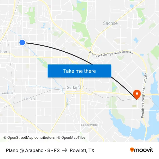 Plano @ Arapaho - S - FS to Rowlett, TX map
