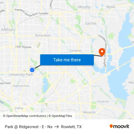 Park @ Ridgecrest - E - Ns to Rowlett, TX map