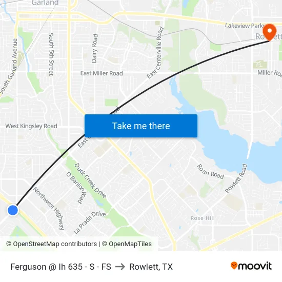 Ferguson @ Ih 635 - S - FS to Rowlett, TX map