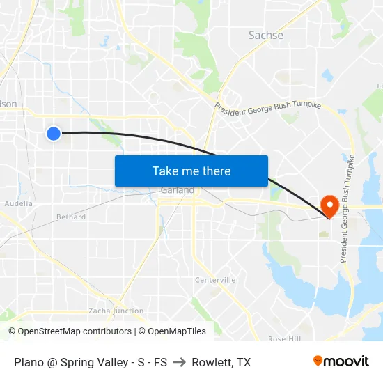 Plano @ Spring Valley - S - FS to Rowlett, TX map
