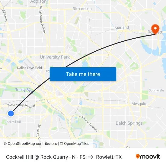 Cockrell Hill @ Rock Quarry - N - FS to Rowlett, TX map
