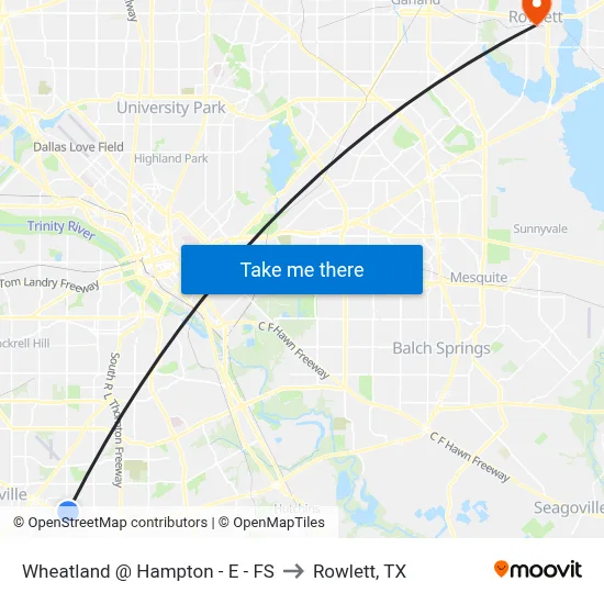 Wheatland @ Hampton - E - FS to Rowlett, TX map