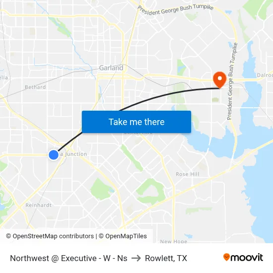 Northwest @ Executive - W - Ns to Rowlett, TX map