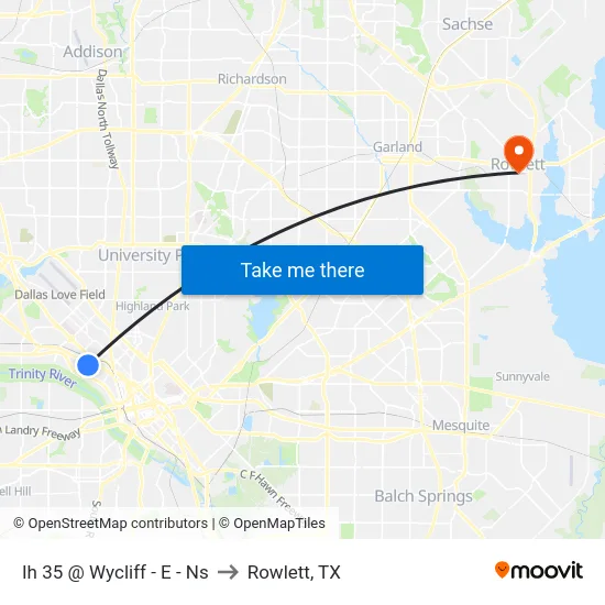 Ih 35 @ Wycliff - E - Ns to Rowlett, TX map