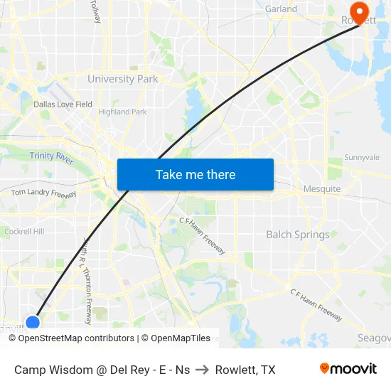 Camp Wisdom @ Del Rey - E - Ns to Rowlett, TX map