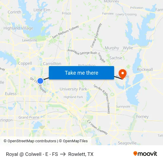 Royal @ Colwell - E - FS to Rowlett, TX map