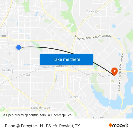 Plano @ Forsythe - N - FS to Rowlett, TX map