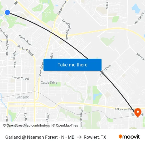 Garland @ Naaman Forest - N - MB to Rowlett, TX map