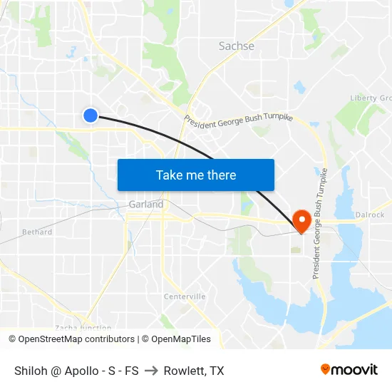 Shiloh @ Apollo - S - FS to Rowlett, TX map