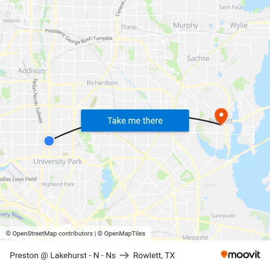 Preston @ Lakehurst - N - Ns to Rowlett, TX map