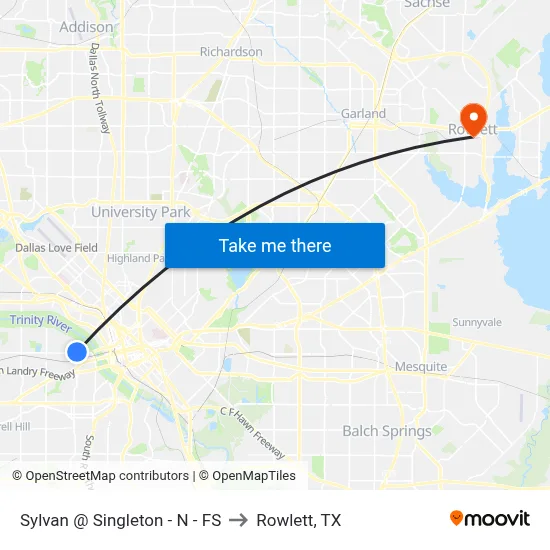 Sylvan @ Singleton - N - FS to Rowlett, TX map